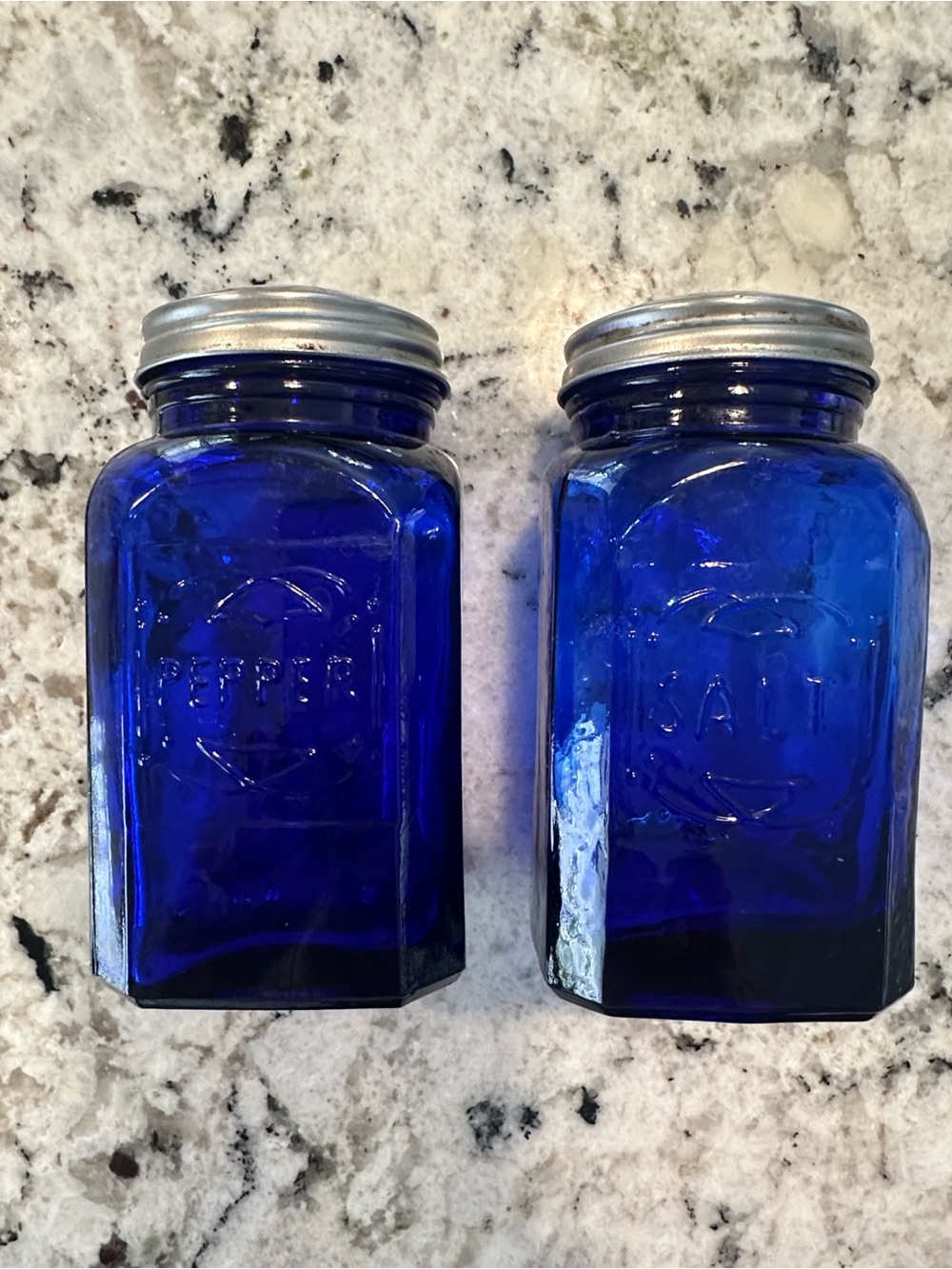 Depression Glass-Cobalt Blue Salt & Pepper Shakers